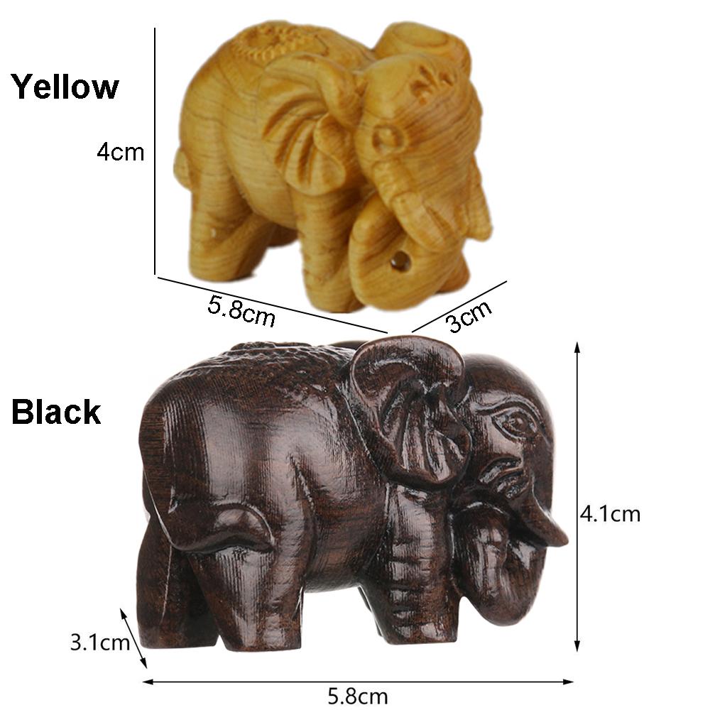 Car Ornament Wooden Craft Wood Elephant Figurines Mini Animals Statue Chakra Healing Lucky Charm