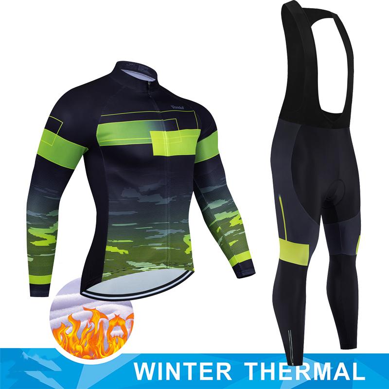 2026 Winter Fleece Warm Winter Thermal Fleece Cycling Jersey Set Man's Long Sleeves Cycling Kits Mountain Bike Jersey Road Bike Cycling Suit
