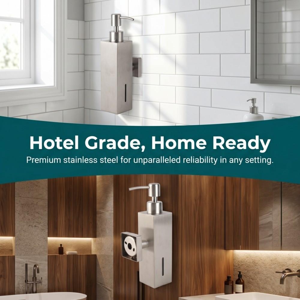 Square Shape Liquid Soap Dispenser Lotion Dispenser Bathroom Kitchen Public Restroom