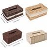 Hand Woven Storage Box Japanese Style Napkin Box Creative Rattan Woven Tissue Box  Home