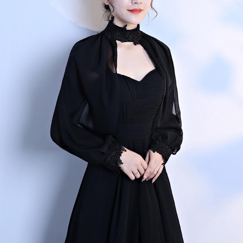 Элегантные мягкие шифоновые накидки для выпускного с длинными рукавами, свадебная шаль, летняя солнцезащитная свадебная накидка