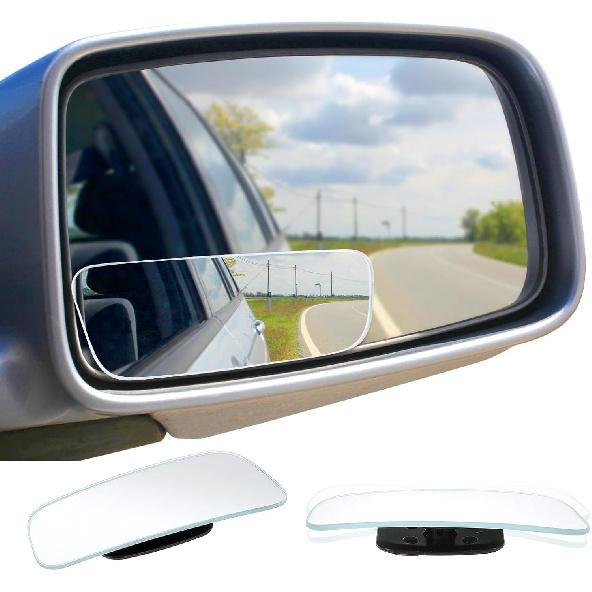 2 Pcs Frameless Blind Spot Mirrors for car, Universal Rear, Wide Angle Blind Spot Eliminator with Box Packaging, Glass Convex Rear View Mirrors for