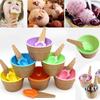 1 Set DIY Ice Cream Toys Kids Ice Cream Bowl Spoon Set Lovely Dessert Bowl Ice Cream Bowl with Spoon Durable Children Gifts