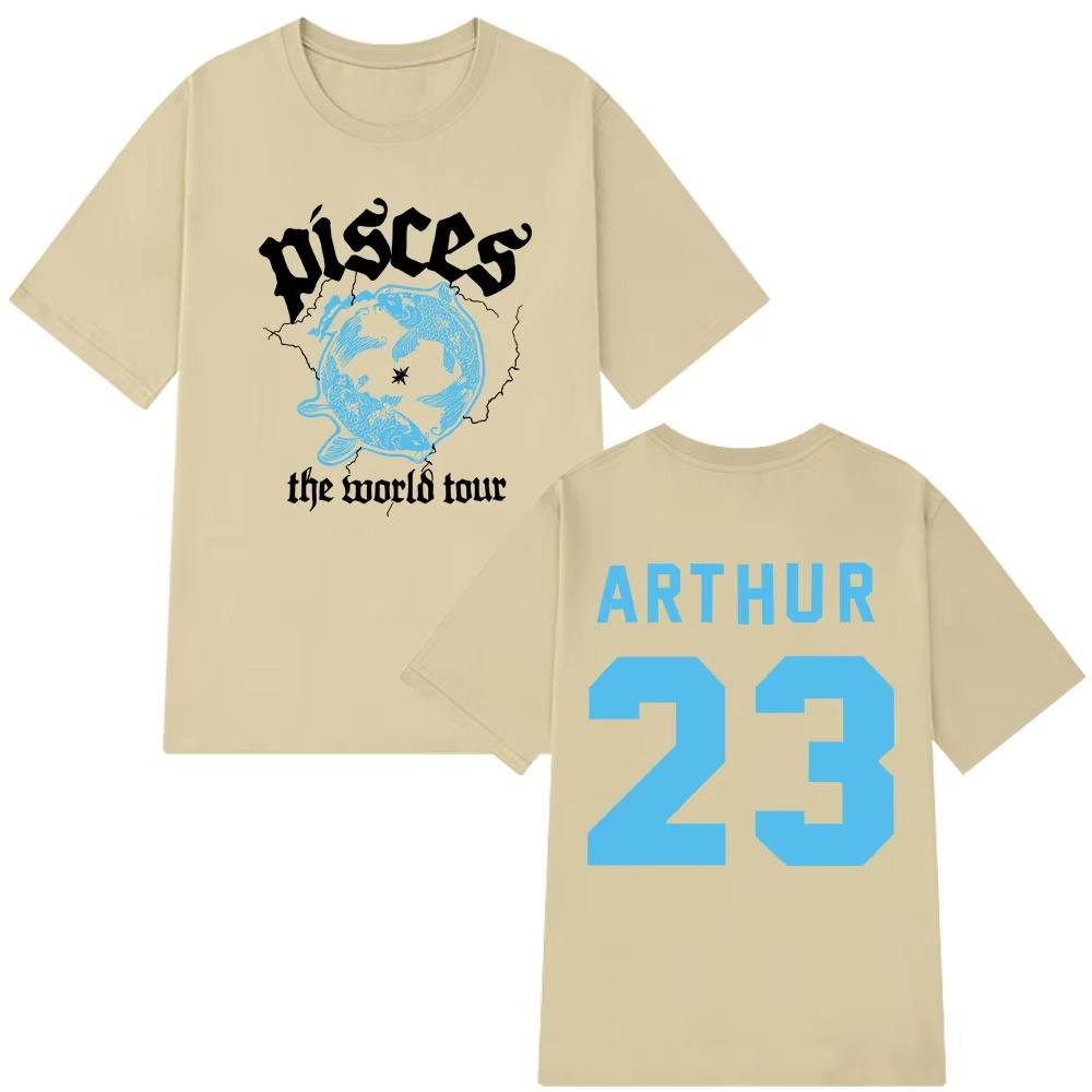 James Arthur Pisces 23 Tour 2026 graphics 100cotton Unisexs shirt Oneck summer Y2K Short Sleeve Womens hiphop Tshirt fan gift