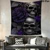 Purple skull and roses Pattern Home Decor Tapestry, Wall Hanging, Decorative RV Wall Cloth.SGT0917587