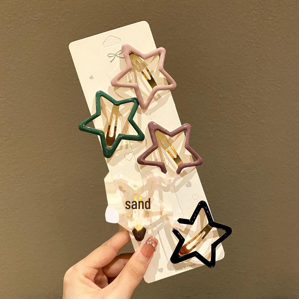 Новая заколка для волос Oil Drop Color BB - Милая заколка для волос в форме сердца и звезды для девочек