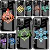 Стеклянный чехол для Apple iPhone 14 13 Pro 11 12 7 8 Plus SE 2022 XR X XS Max 6 6S Закаленная крышка для телефона Genshin Impact