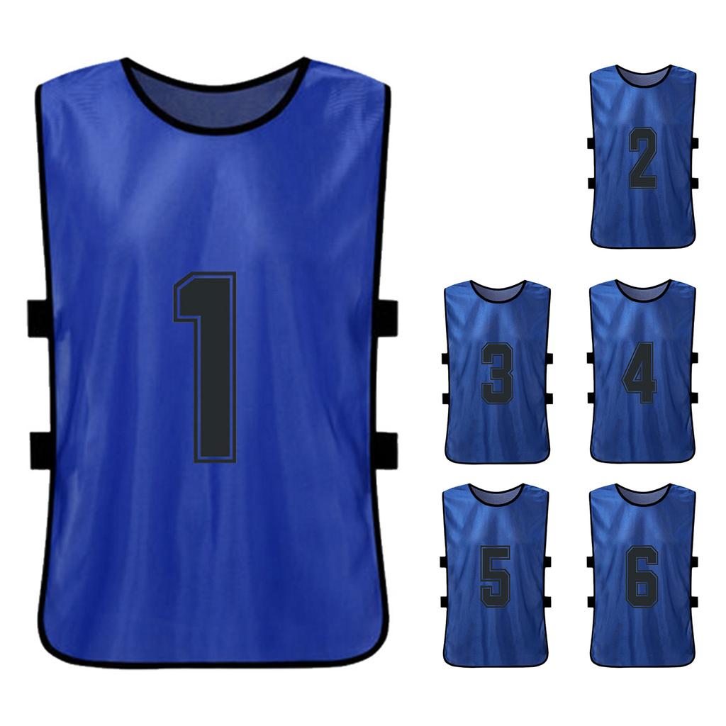 6PCS Kid S Football Pinnies Quick Drying Soccer Jerseys Youth Sports Scrimmage Basketball Team Training Numbered Bibs