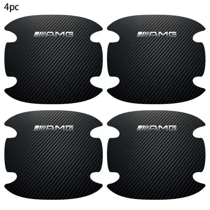 DAR4 4pcs/set Carbon Fiber Car Door Bowl Handle Anti-Scratches Sticker For Mercedes Benz B/C/E/S Class A Class C200L GLC GLE CLA