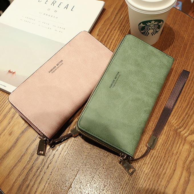 Женские кошельки Винтажный кошелек на длинной молнии с ручкой - Клатч Кошелек для монет Держатель для карт