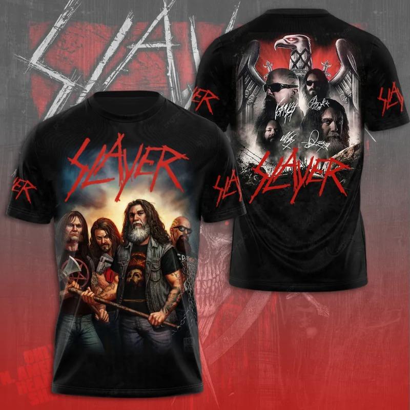 Rock Band Slayer 3d Printing T-shirt Men Women Fashion Casual Man Short Sleeve Tshirt Hip Hop Tops Tees O Neck Men Clothes