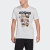 Adidas Спортивная футболка с круглым вырезом и коротким рукавом с принтом Doodle, мужские топы, белые FN1715
