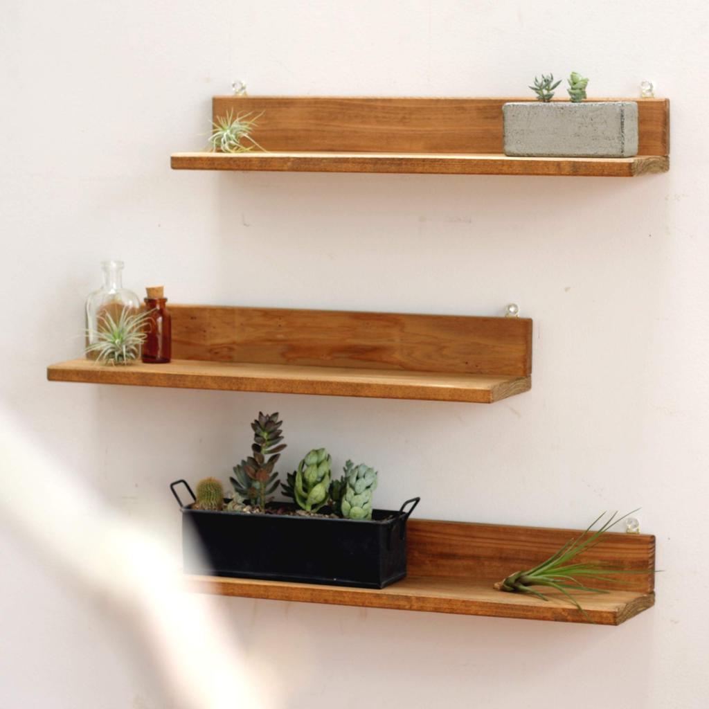 TIFF Wall Shelf Set of 3, 39cm Wide, Made in Japan, Shinto Shrine, Wall-Mounted, Display Shelf, Plasterboard, Stylish, Echigo Cedar Wood