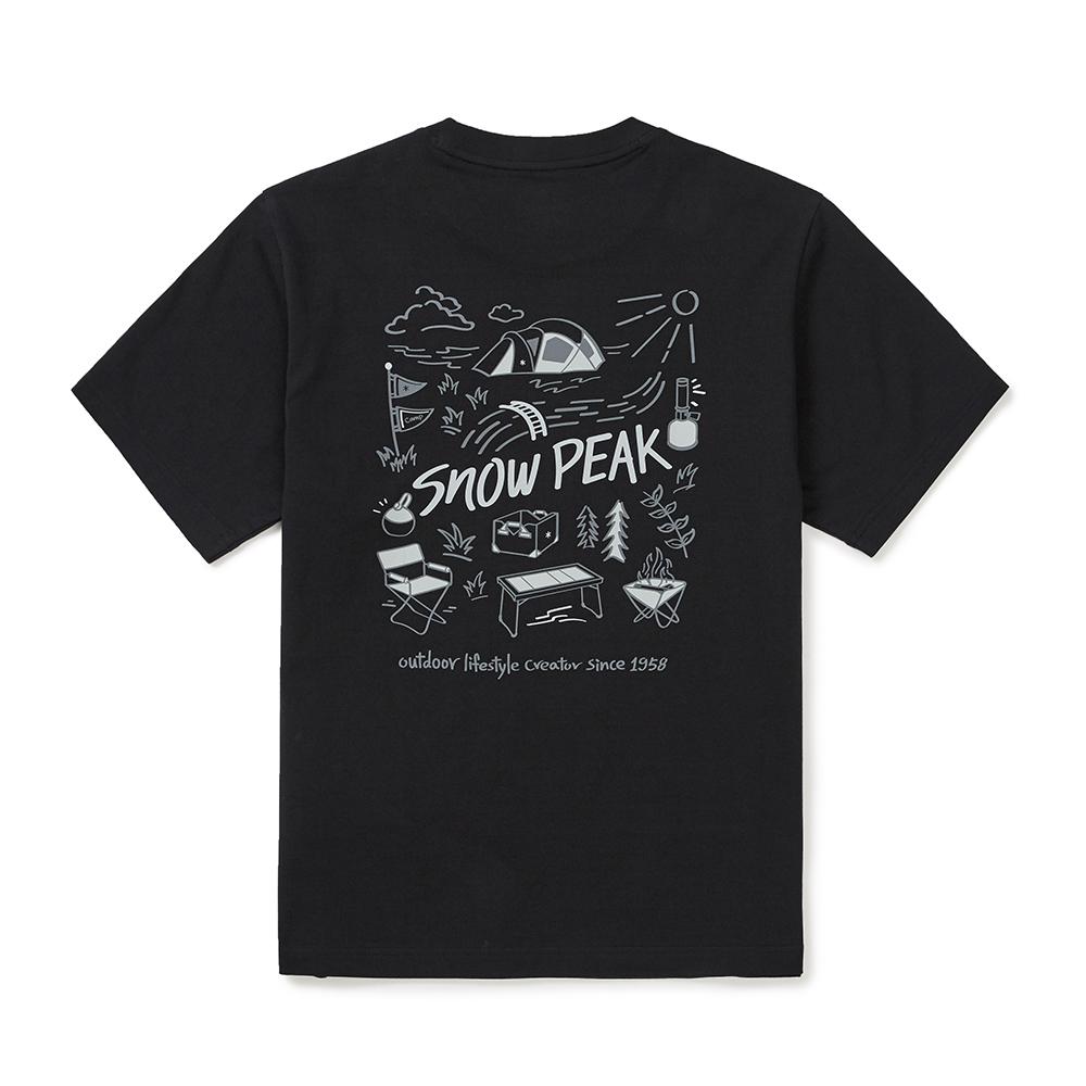 [Snowpeak] Cotton Picnic Short-Sleeve T-shirt Dark Charcoal (S25MUFTS60)