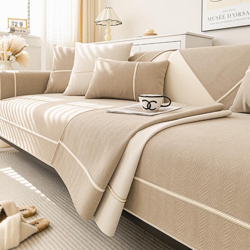 Подушка для дивана, простая современная нескользящая универсальная подушка для дивана Four Seasons для гостиной, кремовая ветрозащитная спинка, кожаный чехол для дивана, полотенце