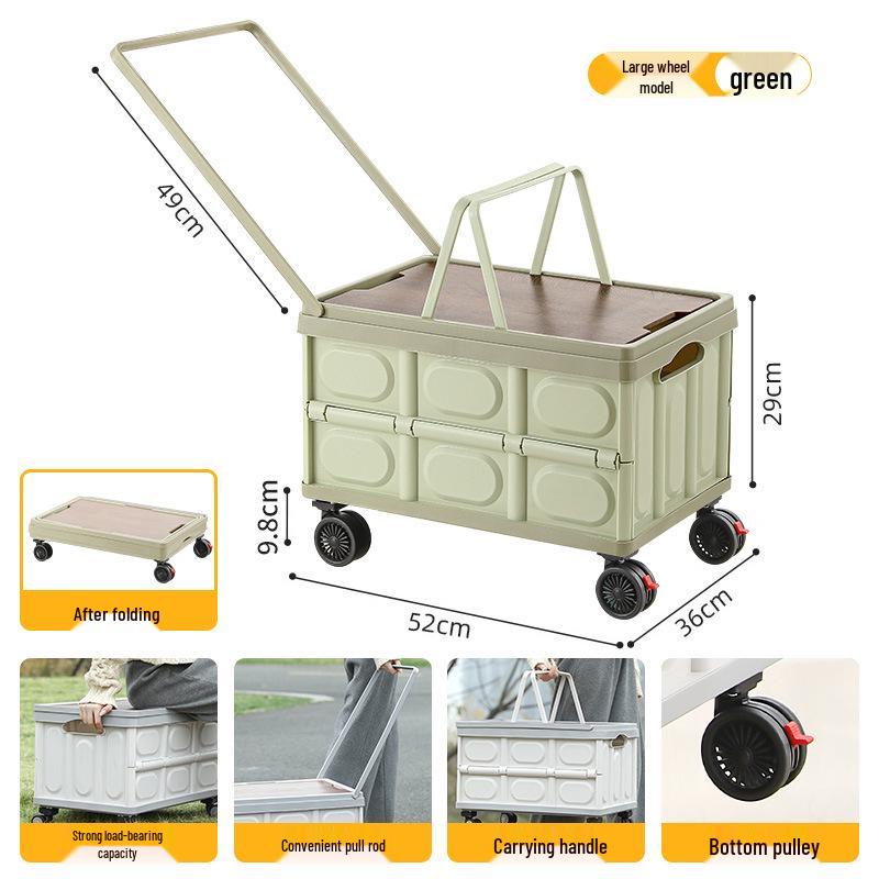 Складной ящик для хранения в багажник автомобиля с деревянной крышкой для кемпинга и пикника