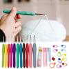 Crochet Hooks Set Yarn Knitting Needles with Case Colorful Crochet Hooks Kit Ergonomic Handle 11 Sizes for Mom Grandma Gifts