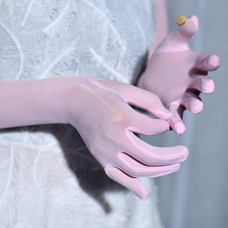 Qinghe ультратонкие шелковистые блестящие пятипалые масляные чулки-перчатки с расширенным солнцезащитным кремом