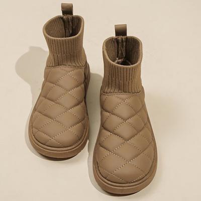 Простые однотонные водонепроницаемые зимние ботинки для женщин, для дома и улицы, зимние теплые хлопковые ботинки на плоской подошве, женские ботинки Botas