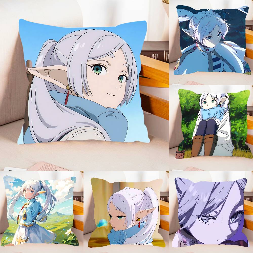 Kawaii FFrieren Cute Case Plush Fabric Soft Pillowcase Double Sided Print Cushion Cover Household Gifts