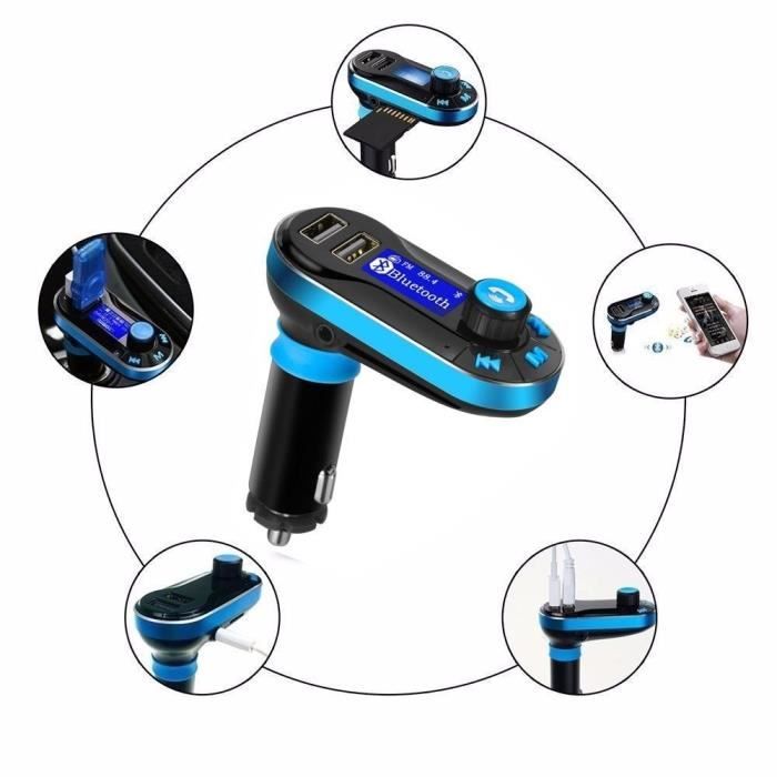 Transmetteur FM Bluetooth Voiture auto Main Libre Musique MP3 Adaptateur Radio