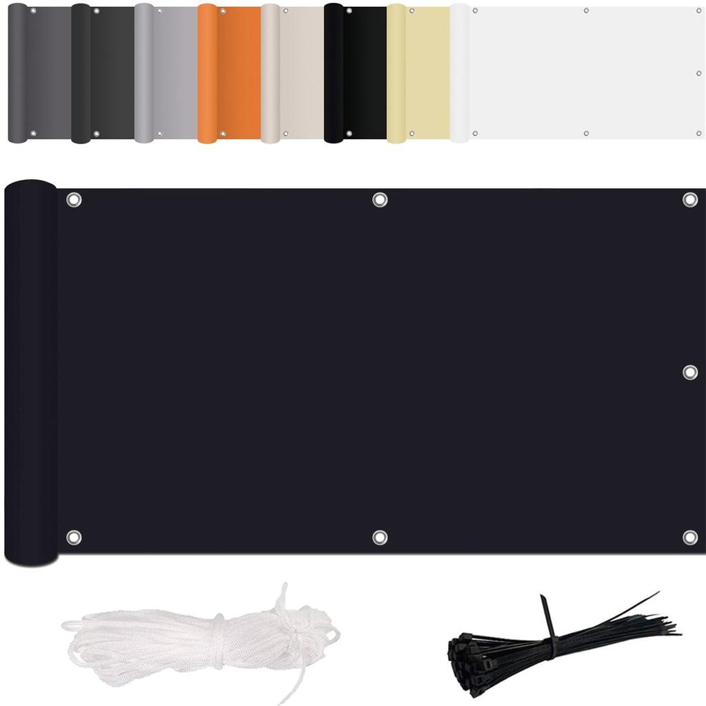 Экран для конфиденциальности на балконе, без сверления, от ветра и ультрафиолета, с монтажными принадлежностями, полиэстер, для перил балкона, патио и сада