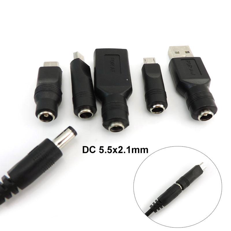 USB to DC 5 В 9 В 12 В USB типа «папа» и «женщина» Мини 5-контактный тип C Линия повышения мощности 5,5x2,1 мм Кабель-адаптер преобразователя модуля Step UP