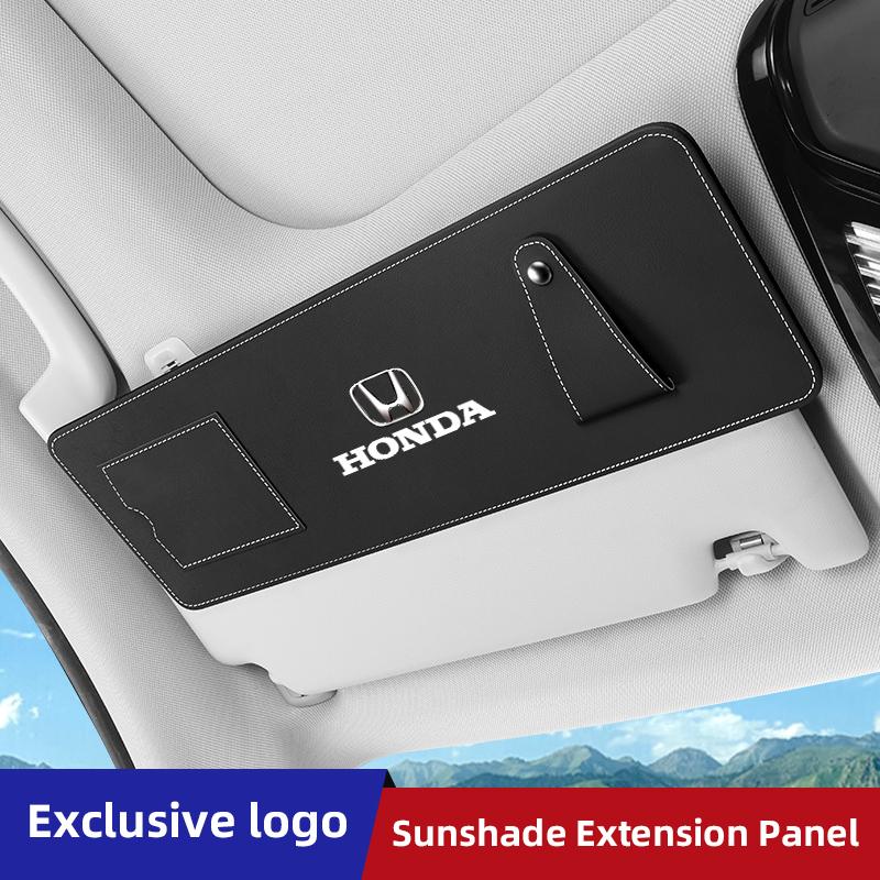 Car Sun Visor Extender Panel Sunglasses Card Storage Car Accessories For Honda Civic FIT CRV HRV Odyssey Vezel CRZ 5th CRX Pilot AS9