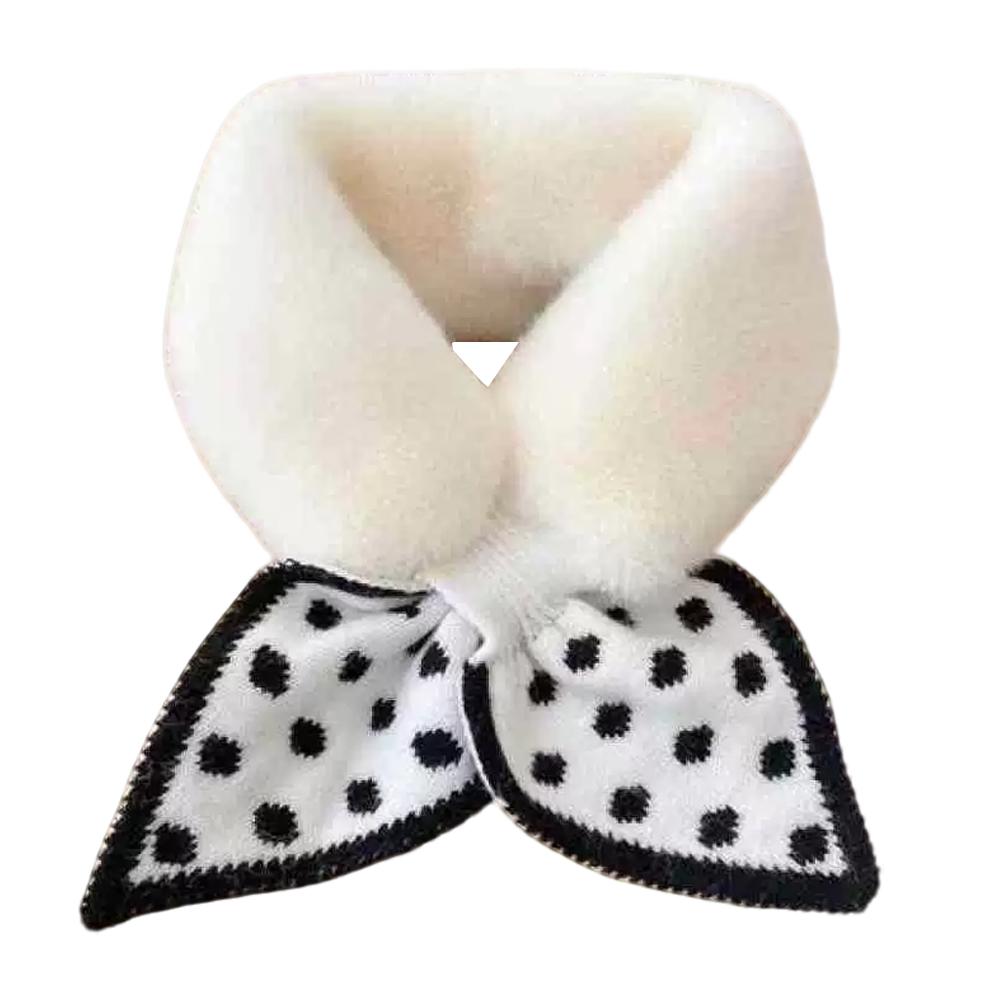 Мягкий шарф из искусственного меха, в горошек, вязаный, с плюшевой вставкой, шарф-крест, зимний, теплый, пушистый, меховой воротник, шарф-крест на шею, рукава-шарфы для женщин, девушек