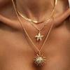 Exaggerated Human Face Sun Alloy Necklace Set Holiday Beach Geometric Necklace Jewellery