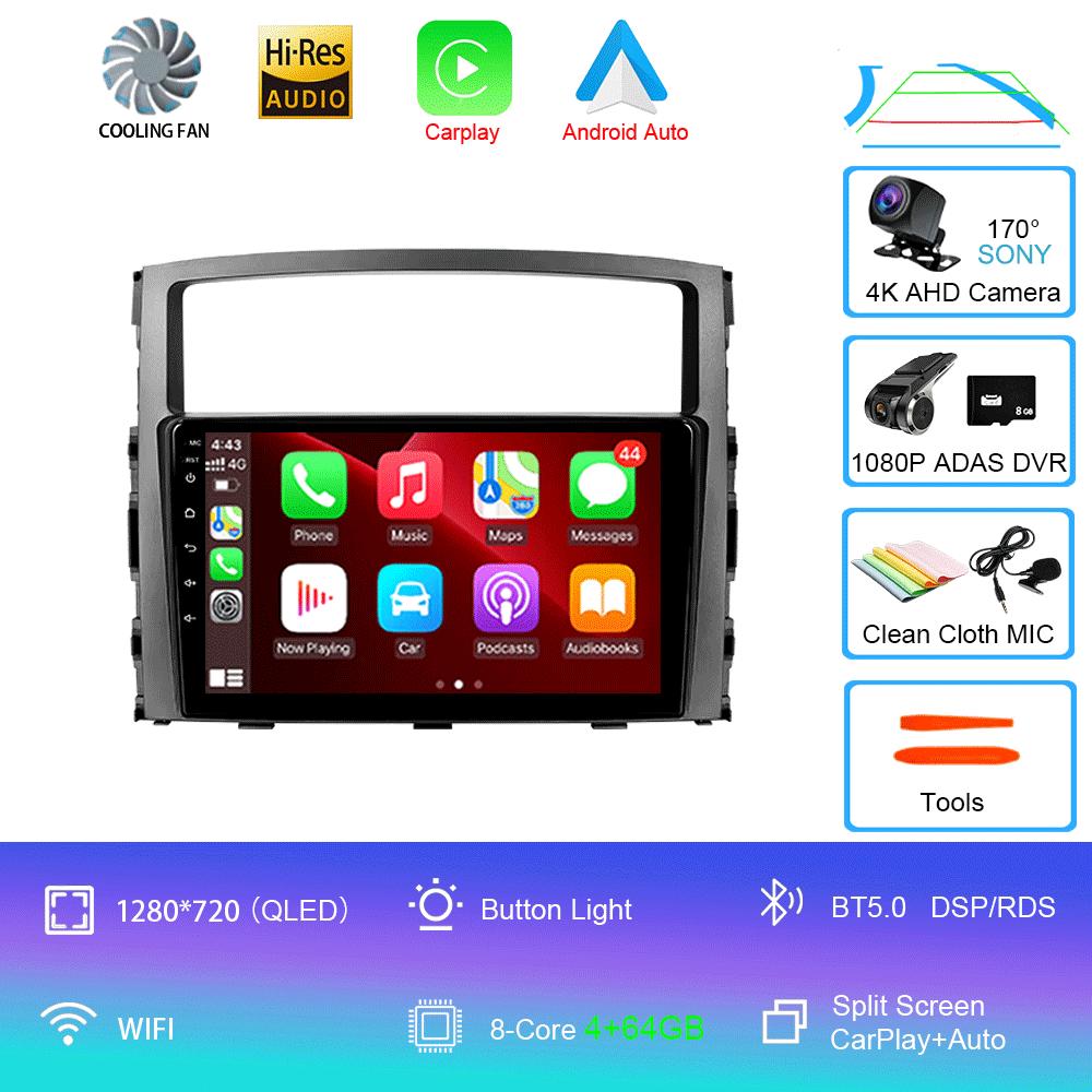 Автомагнитола Android 14 для Mitsubishi Pajero 4 V80 2006 - 2024 Мультимедийный видеоплеер Навигационная стереосистема Без 2din 2 din dvd