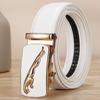Men's Earth Green Leather Belt Yellow Cowhide Red Automatic Buckle Belt Blue White Orange Color Pant Belt