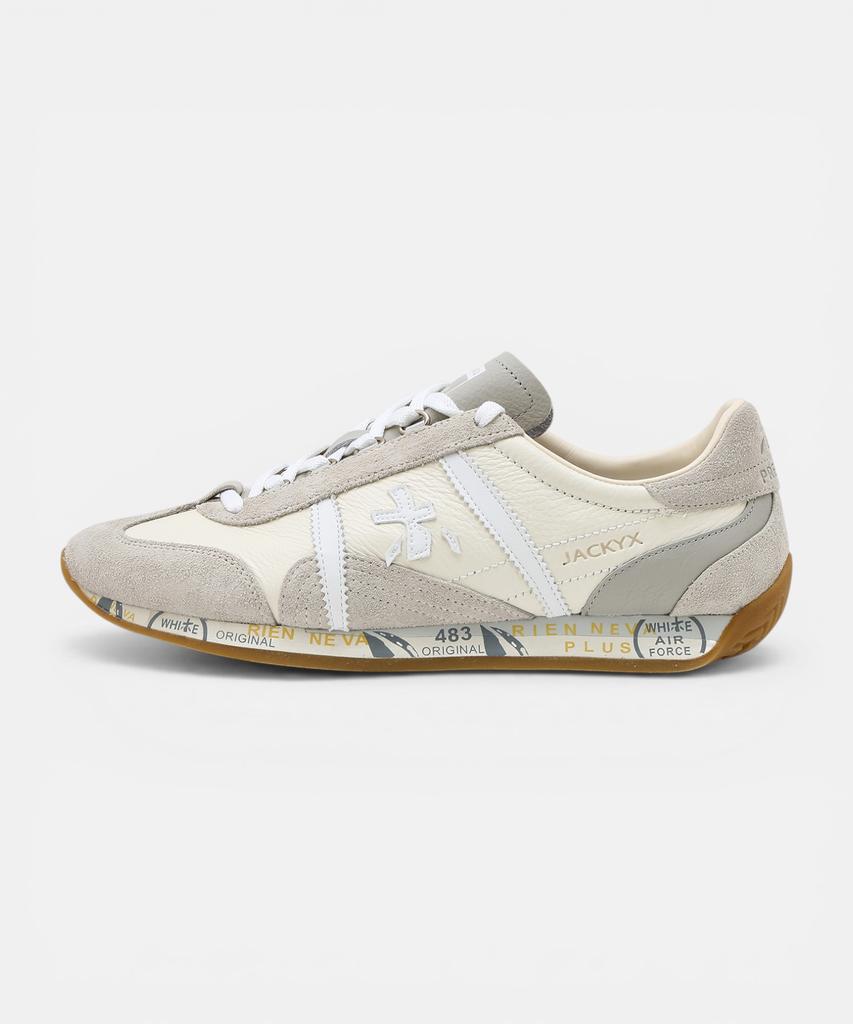 Premiata [26Ss][Jackyx] White Logo Patch Cowhide Men'S Sneakers