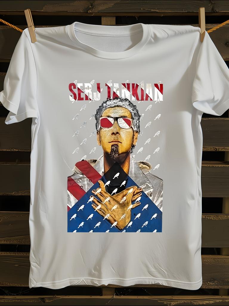 Serj Tankian Official Graphic T-Shirt Mens Tshirt Womens Tshirts with Letters Print Short Sleeves T-Shirt Casual Street Tee Shirt Top
