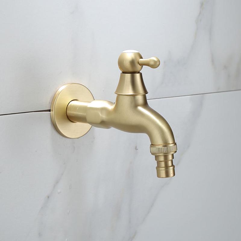Латунный Матовый Золотой Смеситель для Стиральной Машины Уличный Смеситель Садовый Кран Бибкок Кран для Раковины в Ванной Смеситель для Мойки