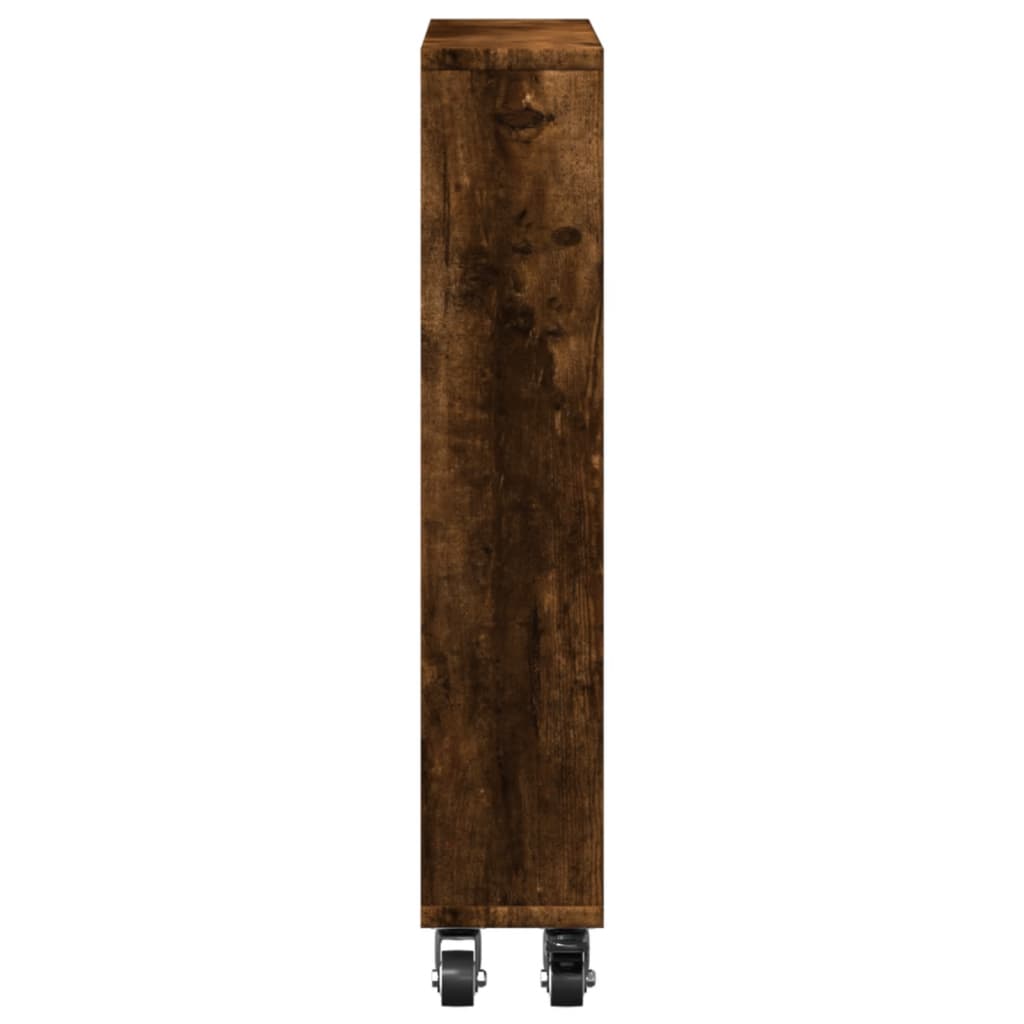 Narrow Storage Cart Smoked Oak 48x13x68cm Engineered Wood
