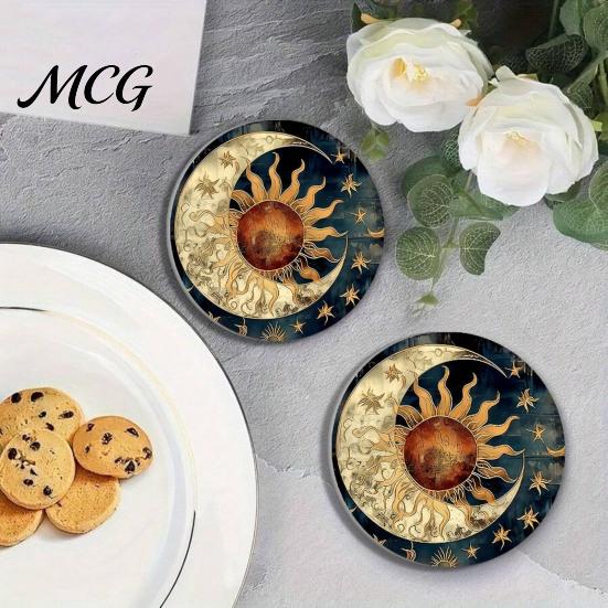 Easy Clean Car Coaster 2PCS Coasters, Decorative Silicone Non-Slip Auto Accessories, Reusable Wear-resistant Stain-Resistant Thermal Pads, for