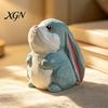 Handmade Animal Statue for Shelves Hand-Carved Lop-Eared Bunny Ornament, Cute Desk Figurine, Natural Wood Carving Art Small Decorative Entryway