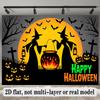 Party Backdrop Halloween Flat Witch Silhouette Pumpkin Lanterns Graveyard Winter Parties Celebration Photo Booth Front Door Decor