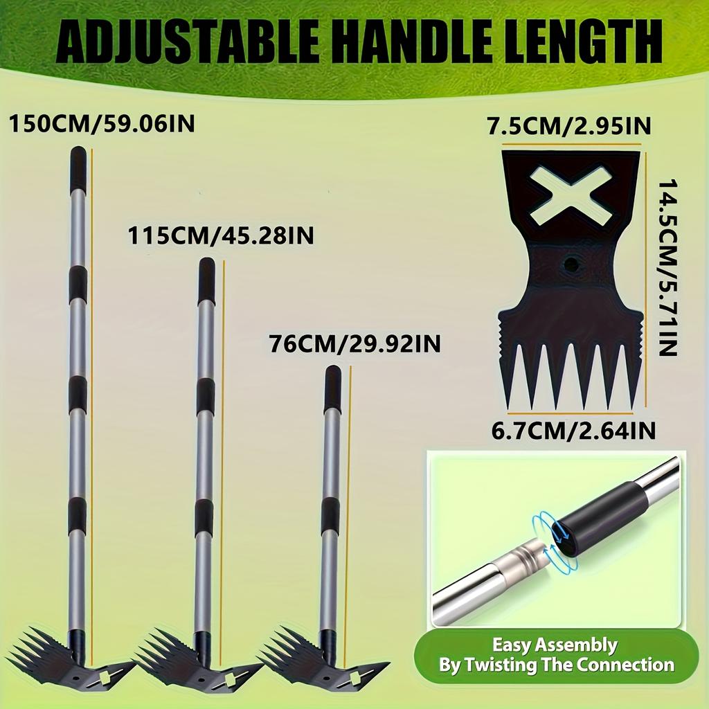 1pc 2-in-1 Weed Rake & Action Hoe, with Efficient Weeding, Digging, Cultivating - Ideal for Professional Landscapers & Home Gardeners - Garden Tool