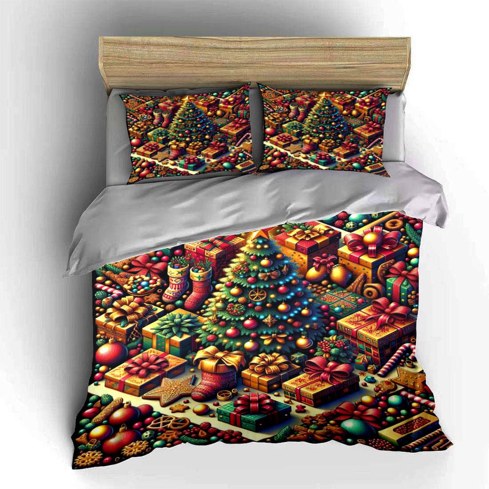 Christmas tree with presents. Bedding sets Duvet cover sets Duvet covers Pillowcases(1*Duvet Cover 2*Pillowcases without duvet insert)