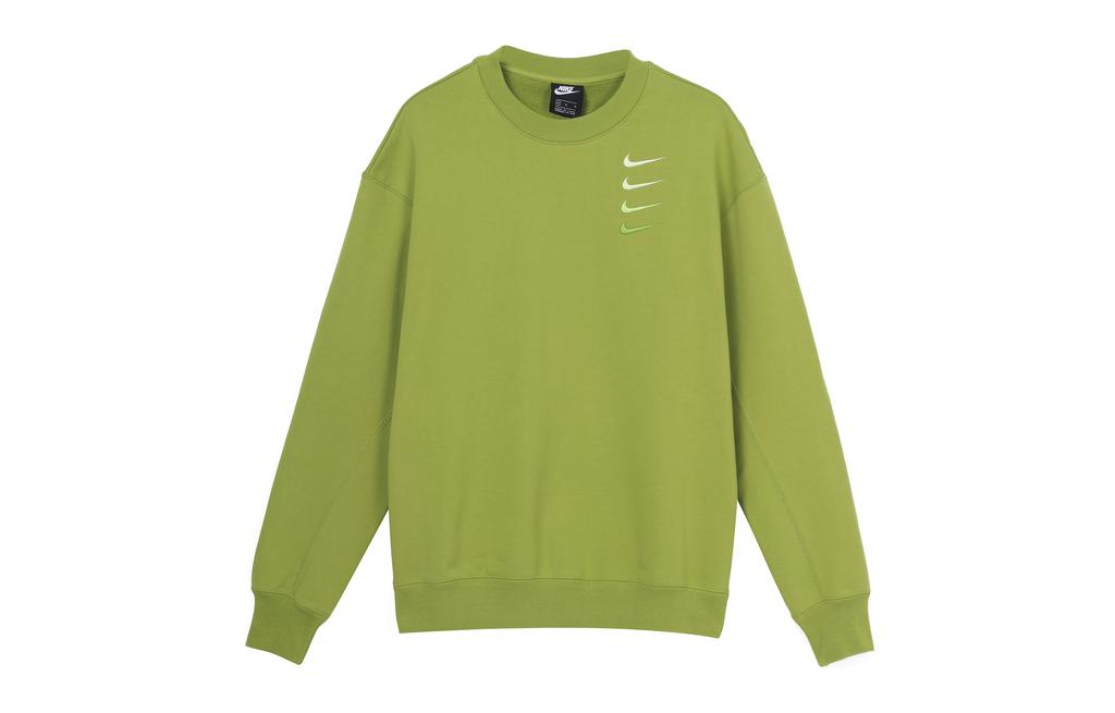 Nike Sweatshirts Men's Pear Green Crew Neck Moderate Regular DB9408-310