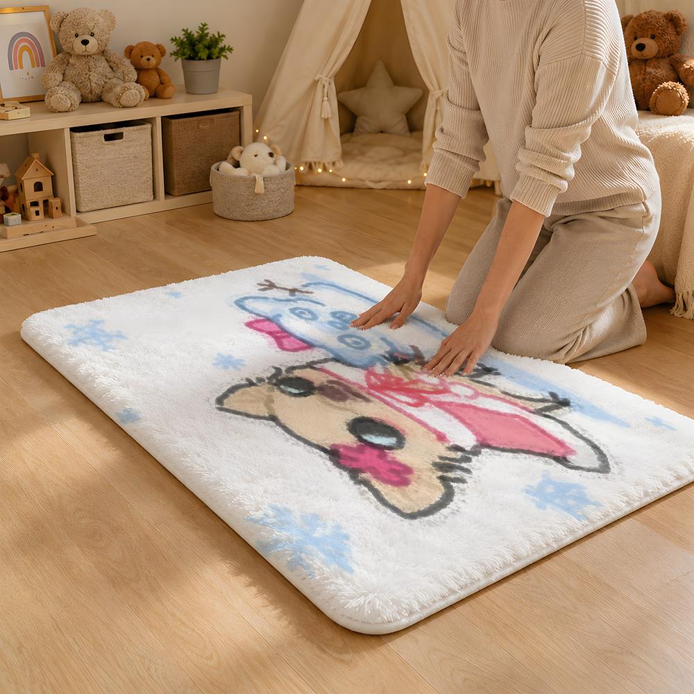 Cute Funny C-Chihuahua Floor Mat Flannel Rug Non Slip Absorbent Soft Washable For Entryway Hallway Bathroom Kitchen Decor