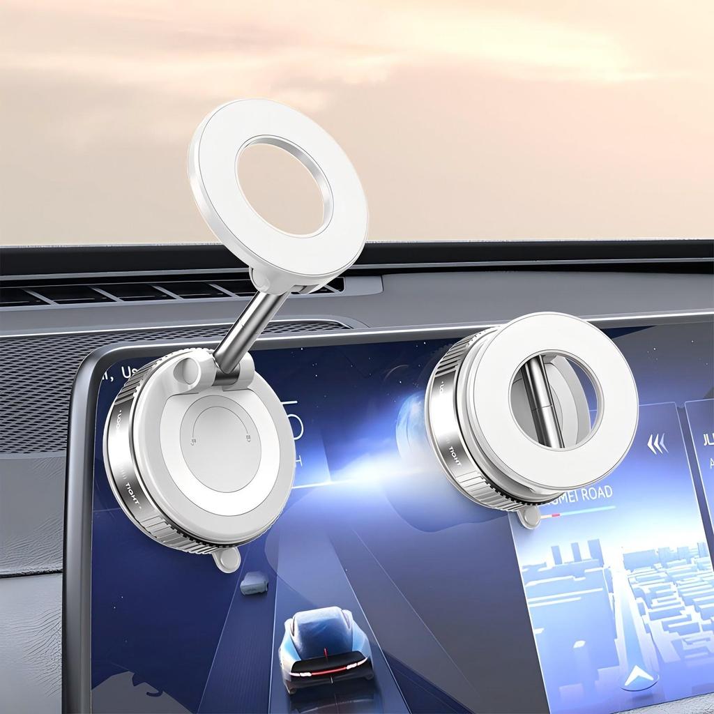 Magnetic Suction Cup Phone Mount for MagSafe, 360° Adjustable, Foldable & Portable Holder for All Smartphones & Car Models