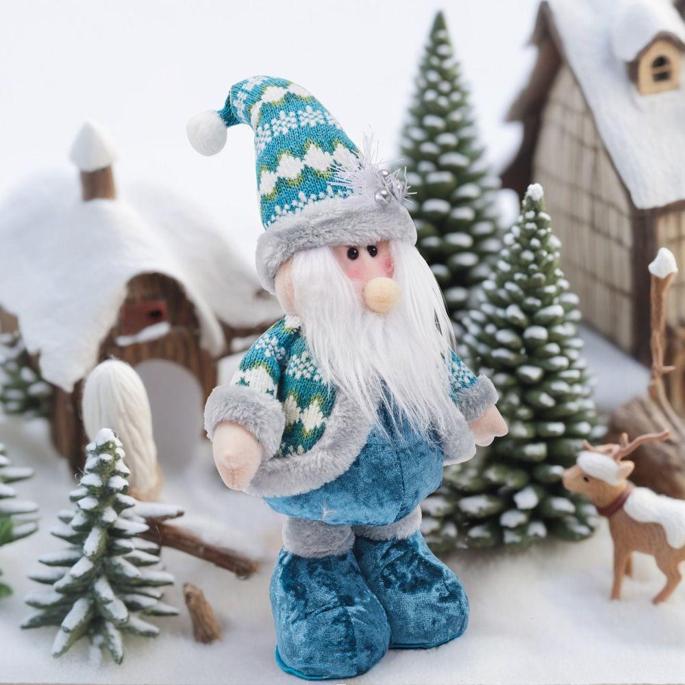 Милая выдвижная кукла Деда Мороза Синяя Рождественское украшение Сувениры для вечеринки