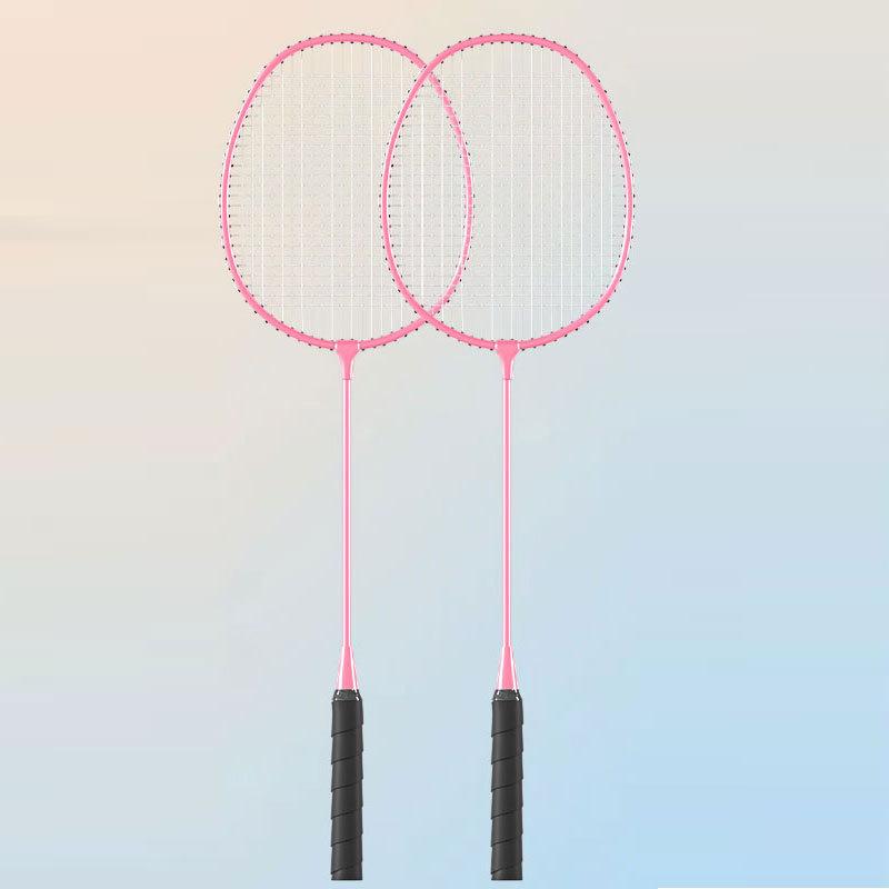 2Pcs Badminton Racket Set Ultralight Split Ferro Alloy Adult Badminton Racket With Bag Attacking And Defending