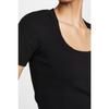 Summer Clothing New Short Sleeve Pure Cotton T-shirt Women European and American Versitile Fashion Black Slimming U-Neck Bottoming Shirt Top Fashion