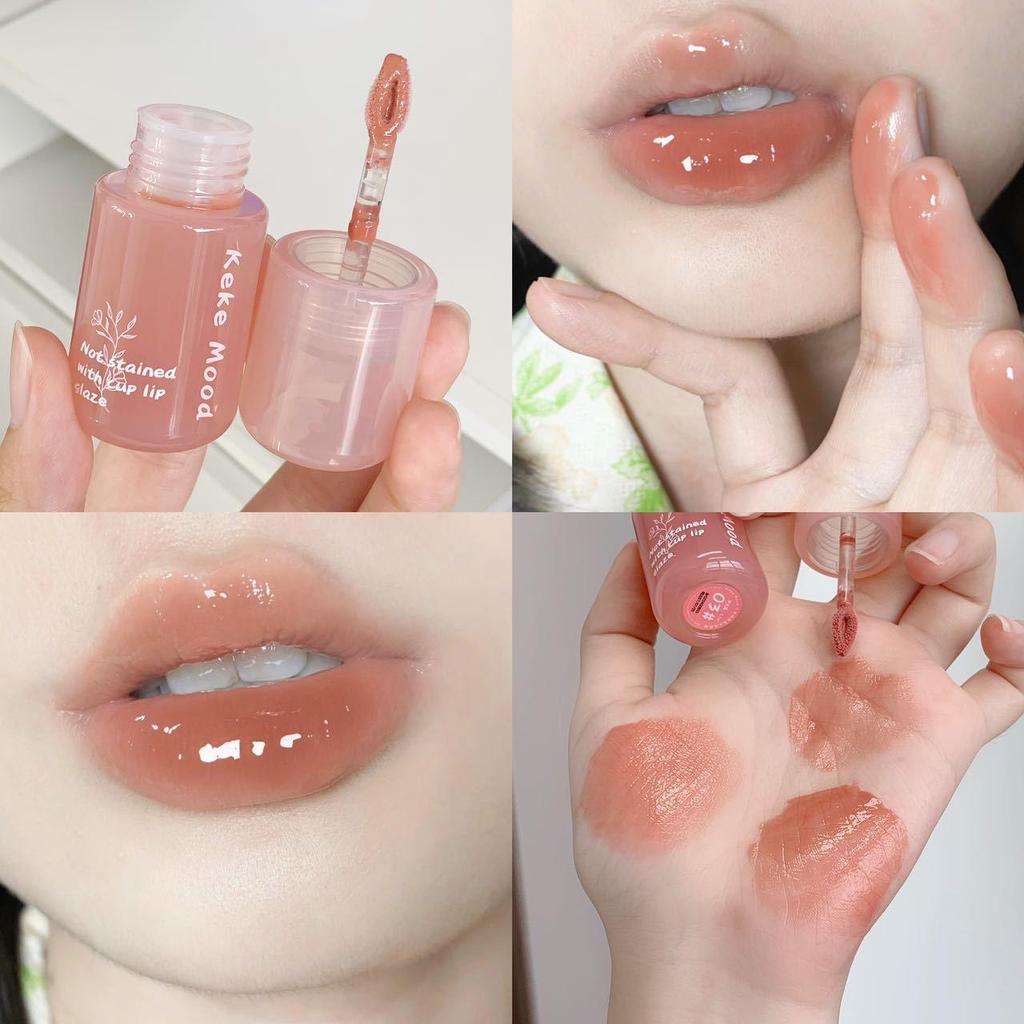 Kekemood Mirror Gloss Lip Glaze: Hydrating, Clear, Plumping, Whitening, Affordable Lipstick for Students.