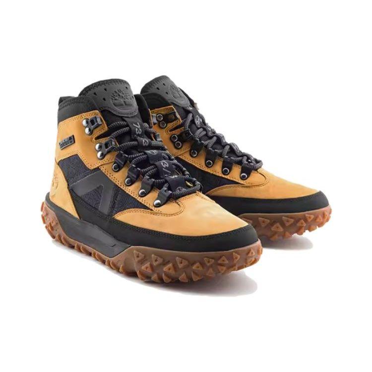Timberland Ботинки для походов на открытом воздухе, прочные, высокие, функциональные, мужские ботинки, желтые, черные A67JC
