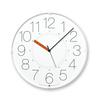 Настенные часы аналоговые цветные обычные кварцевые часы CARA белые оранжевые 32 см толщина AWA21-01 WH-O диаметр 5,5 см